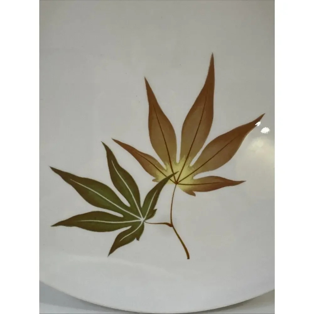6 Dinner Plates - Franciscan Whitestone Ware Twice Nice Vintage 1959 Fall Leaves